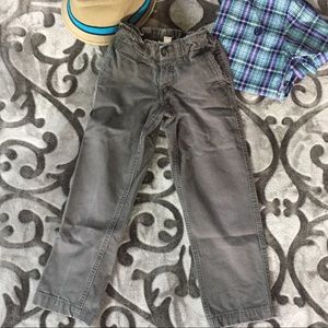 Boys Gray Pants Lands End Size 6 Adjustable Waist